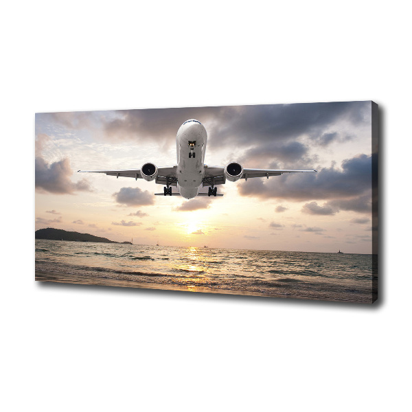 Canvas wall art Aircraft by the sea