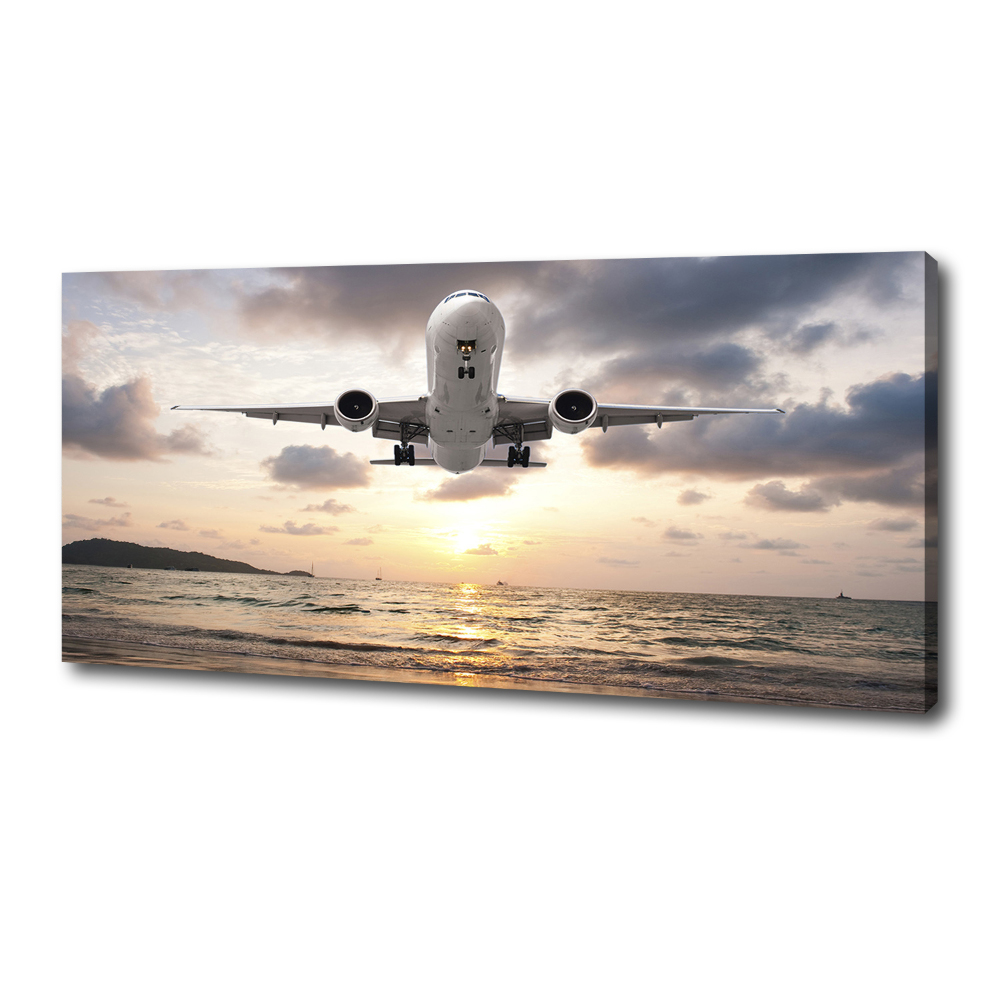 Canvas wall art Aircraft by the sea