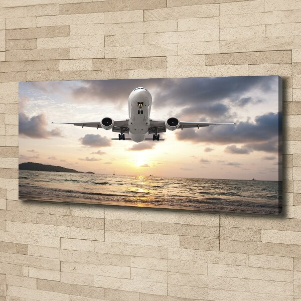 Canvas wall art Aircraft by the sea