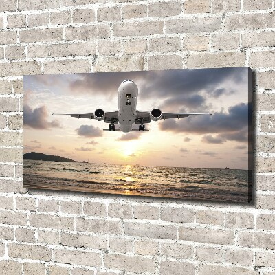 Canvas wall art Aircraft by the sea