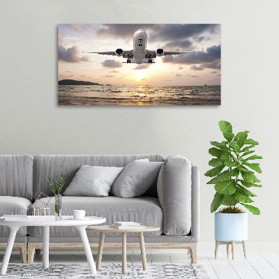 Canvas wall art Aircraft by the sea