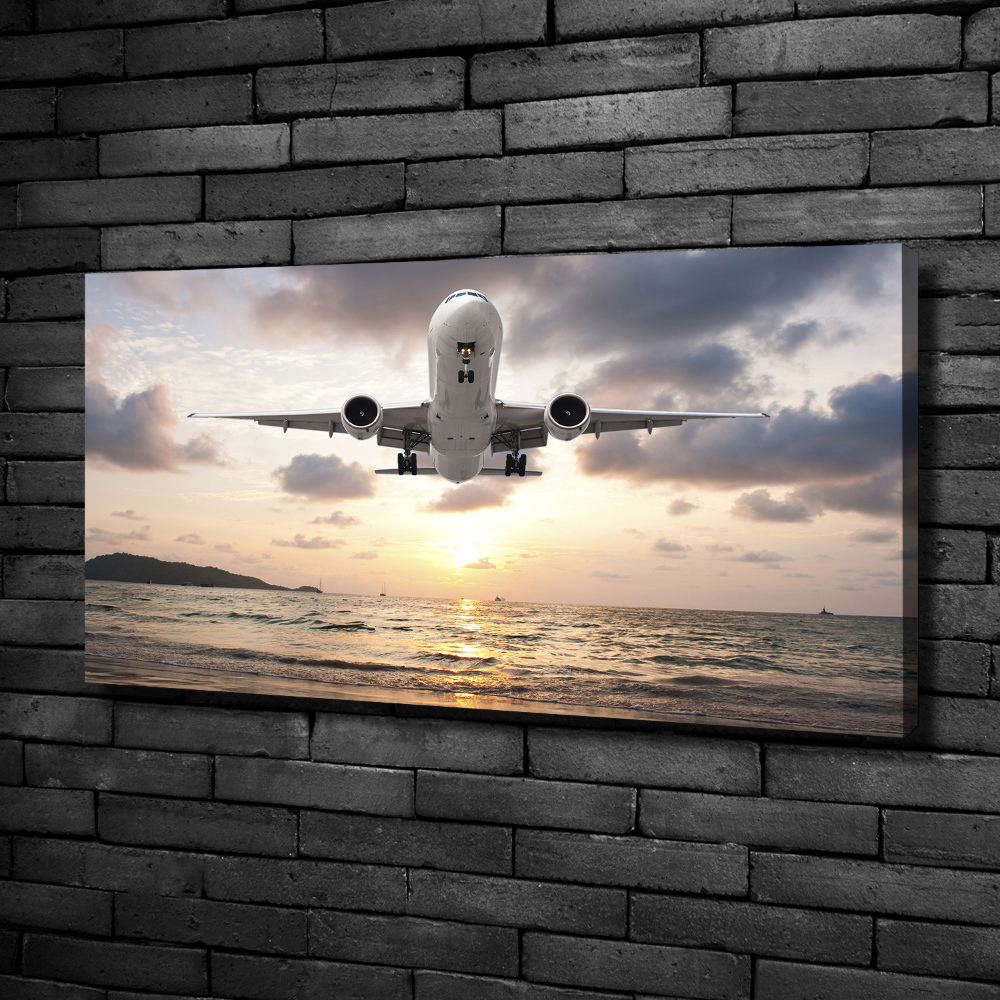 Canvas wall art Aircraft by the sea