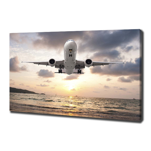 Canvas wall art Aircraft by the sea