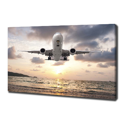 Canvas wall art Aircraft by the sea