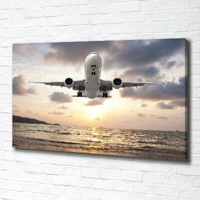 Canvas wall art Aircraft by the sea