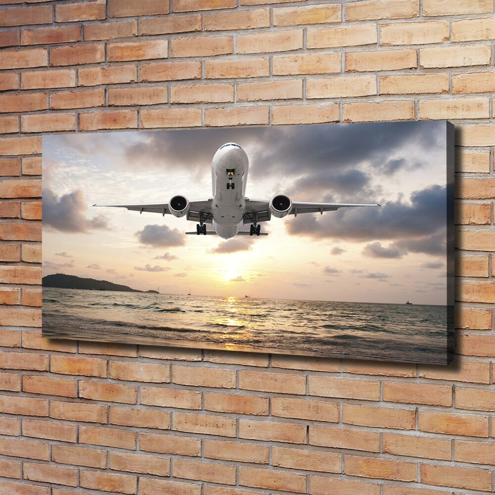 Canvas wall art Aircraft by the sea