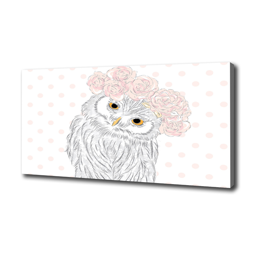 Canvas wall art Owl in a wreath