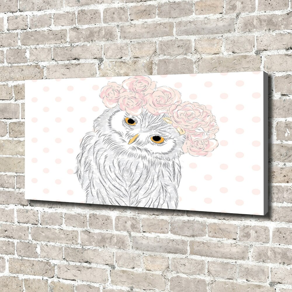 Canvas wall art Owl in a wreath