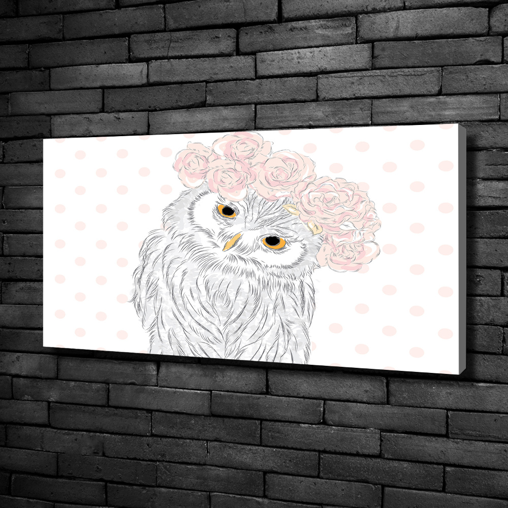 Canvas wall art Owl in a wreath