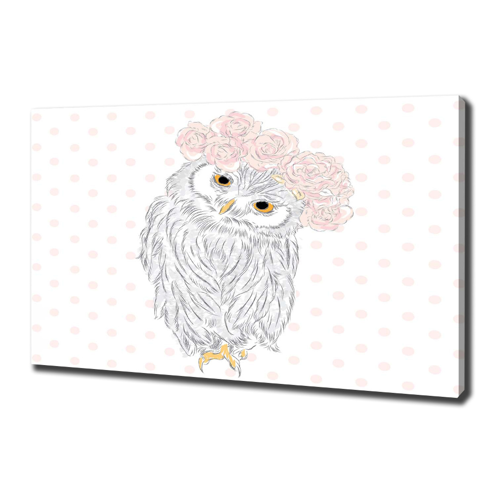 Canvas wall art Owl in a wreath