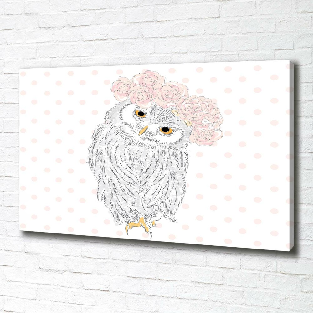 Canvas wall art Owl in a wreath