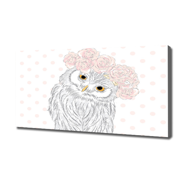 Canvas wall art Owl in a wreath