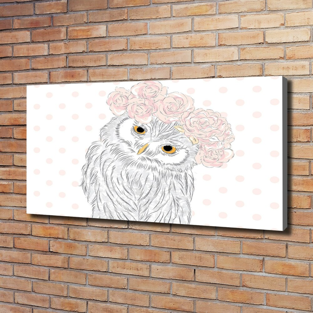 Canvas wall art Owl in a wreath