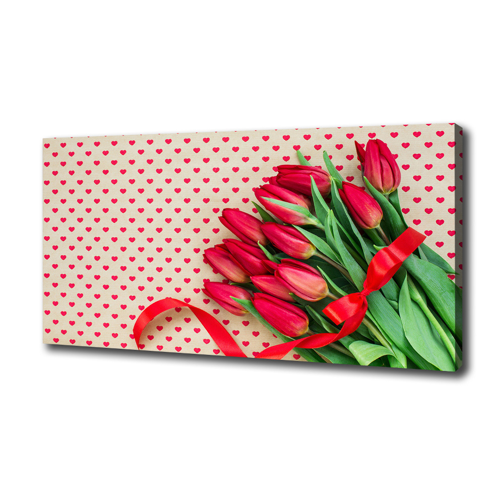 Canvas wall art Heart tulips