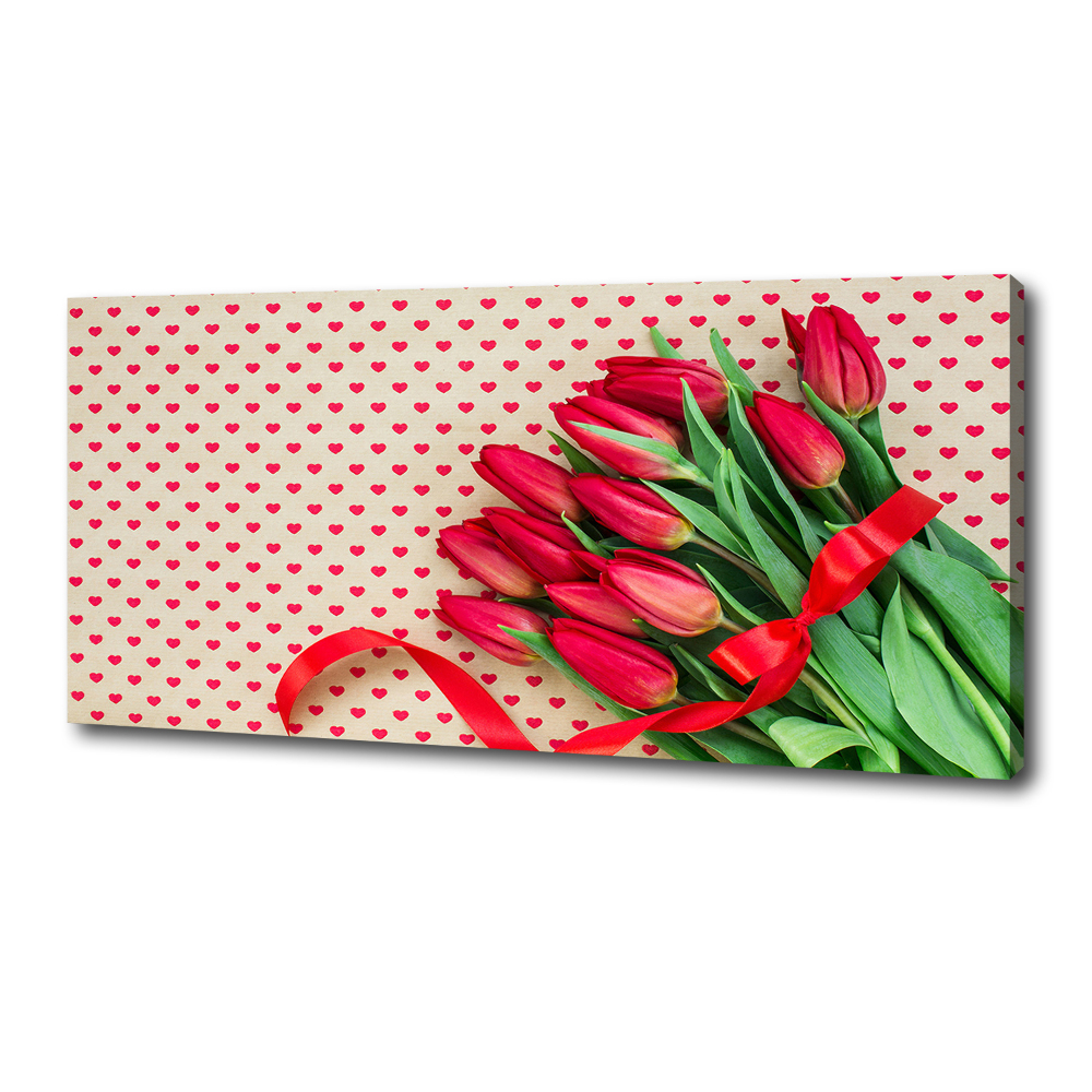 Canvas wall art Heart tulips