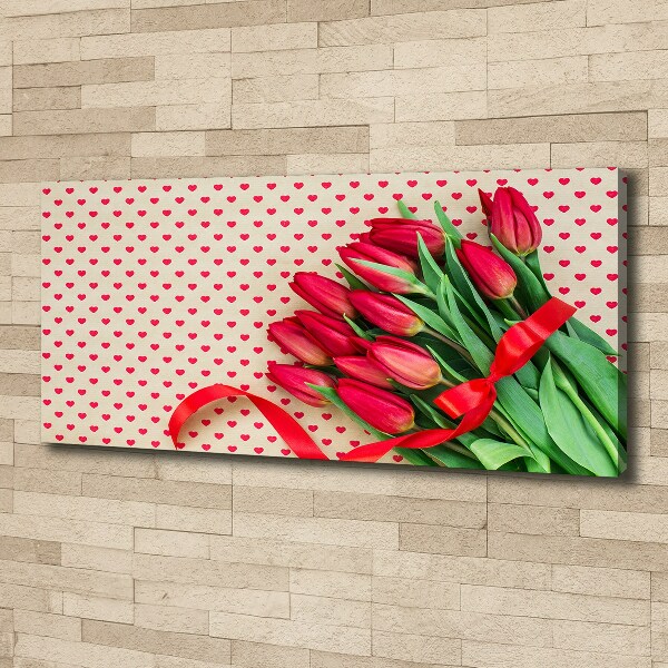 Canvas wall art Heart tulips