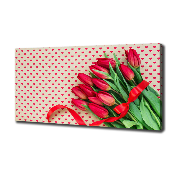 Canvas wall art Heart tulips