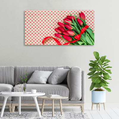 Canvas wall art Heart tulips