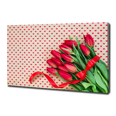 Canvas wall art Heart tulips