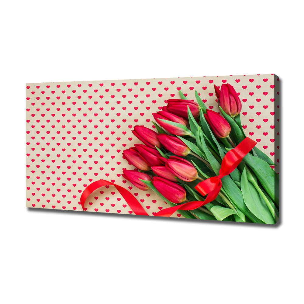 Canvas wall art Heart tulips