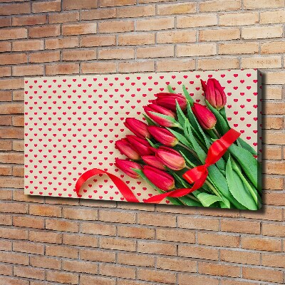 Canvas wall art Heart tulips