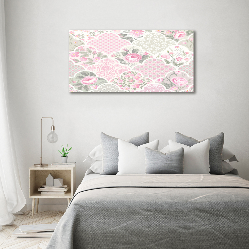 Canvas wall art Roses and ornaments