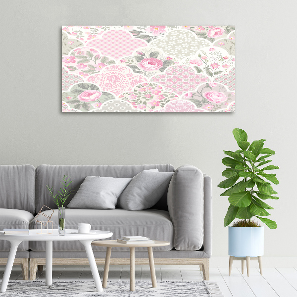 Canvas wall art Roses and ornaments