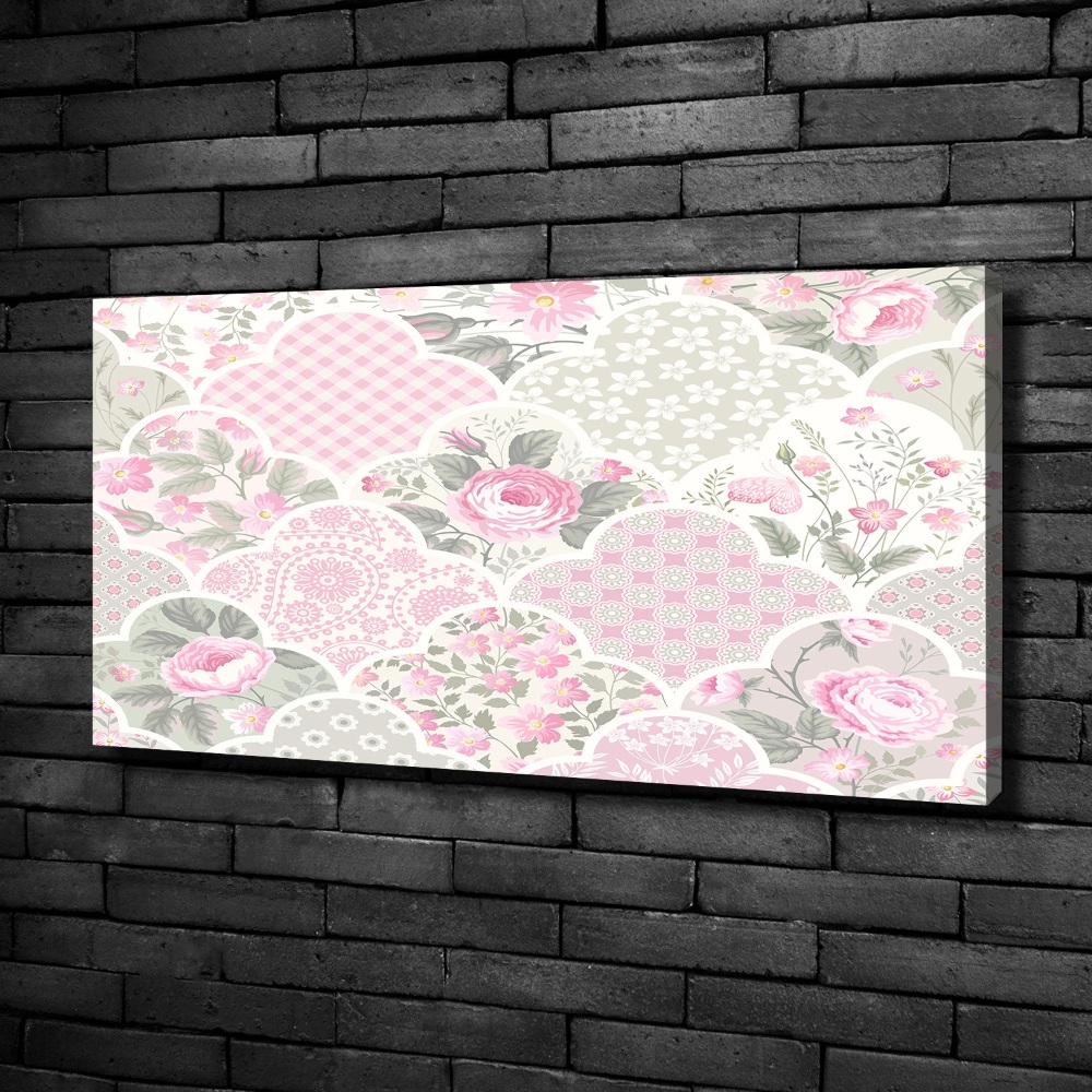 Canvas wall art Roses and ornaments