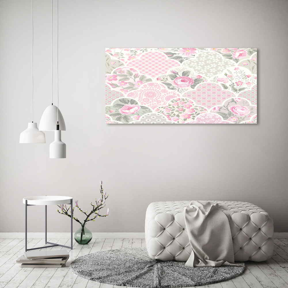 Canvas wall art Roses and ornaments