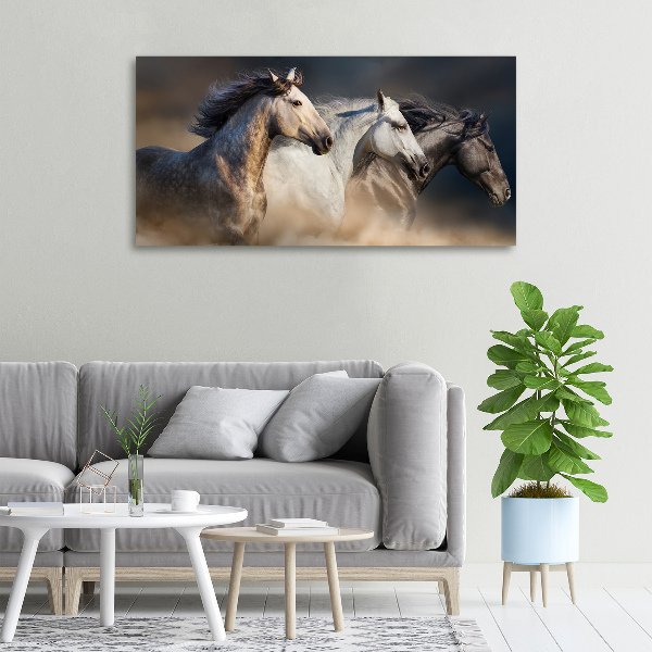 Wall art canvas large Horses at gallop