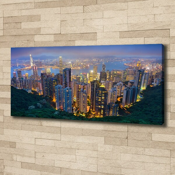 Canvas wall art Hong Kong at night