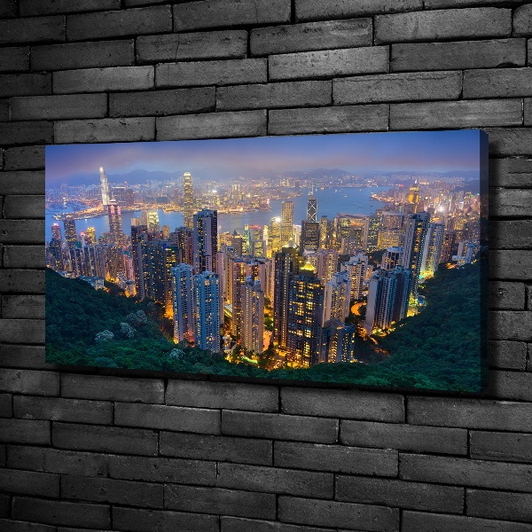 Canvas wall art Hong Kong at night