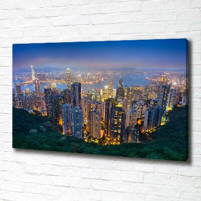 Canvas wall art Hong Kong at night