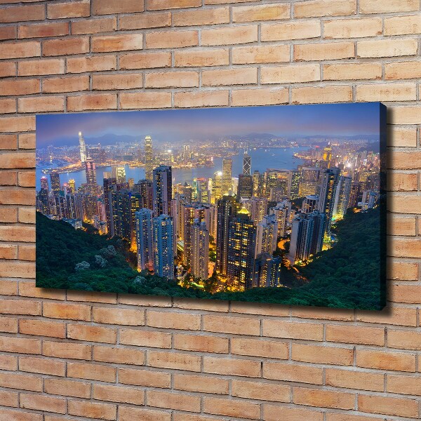 Canvas wall art Hong Kong at night