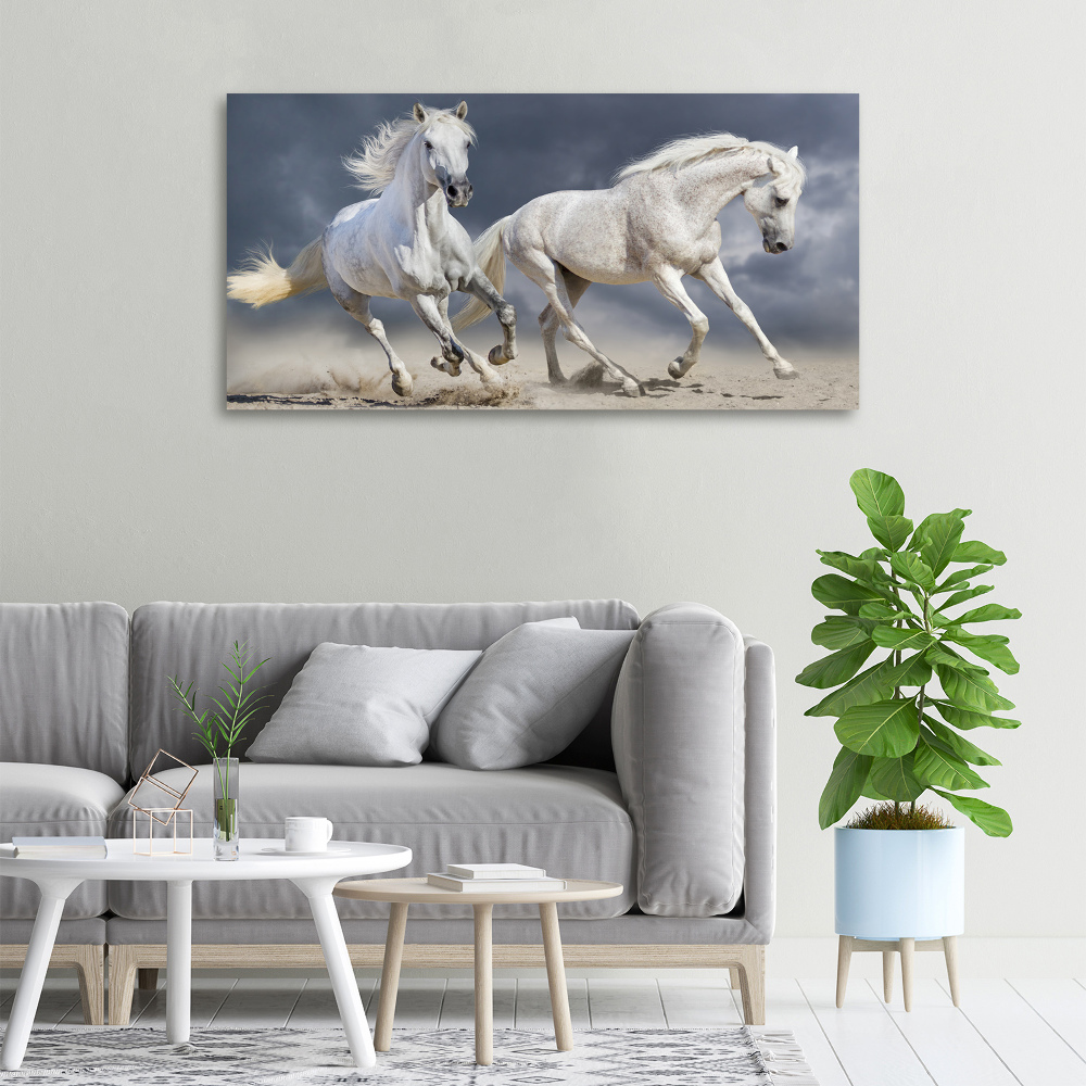 Canvas print White horses beach