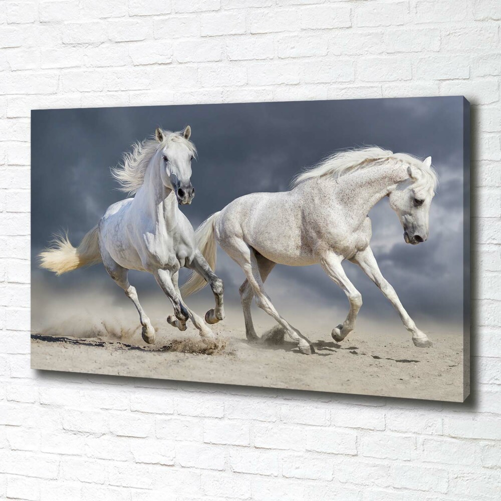 Canvas print White horses beach