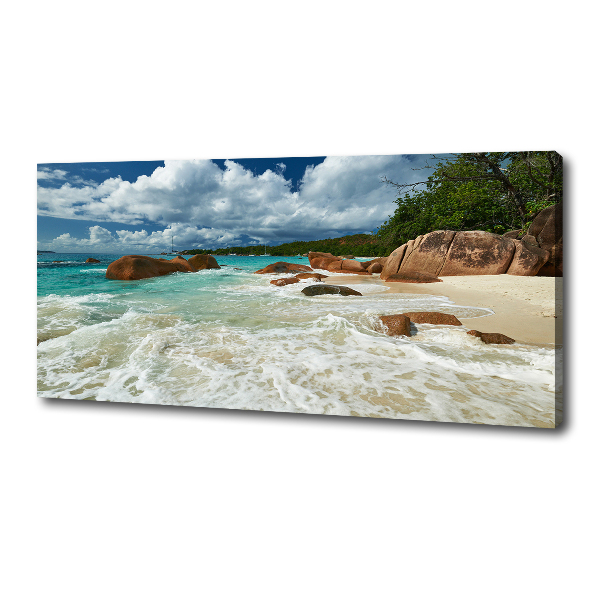 Canvas wall art Seychelles beach