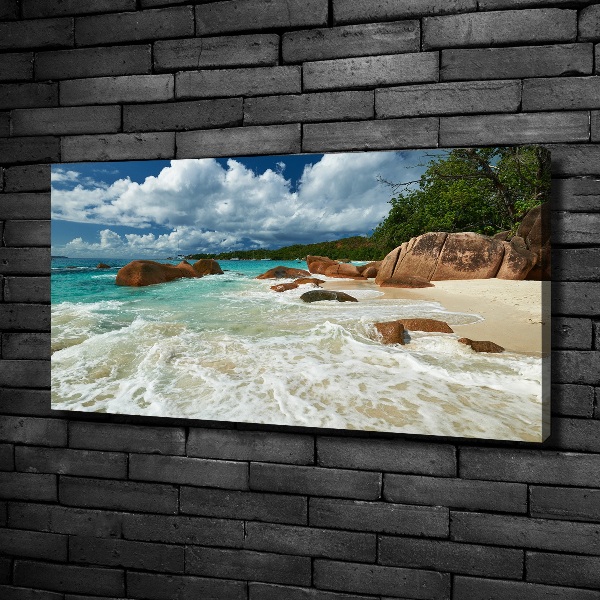 Canvas wall art Seychelles beach