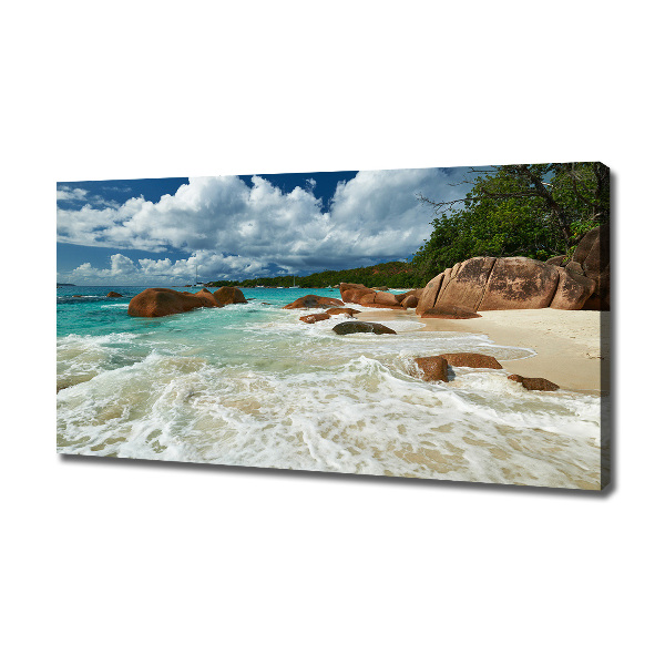 Canvas wall art Seychelles beach