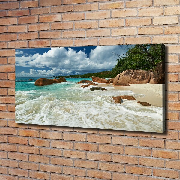 Canvas wall art Seychelles beach