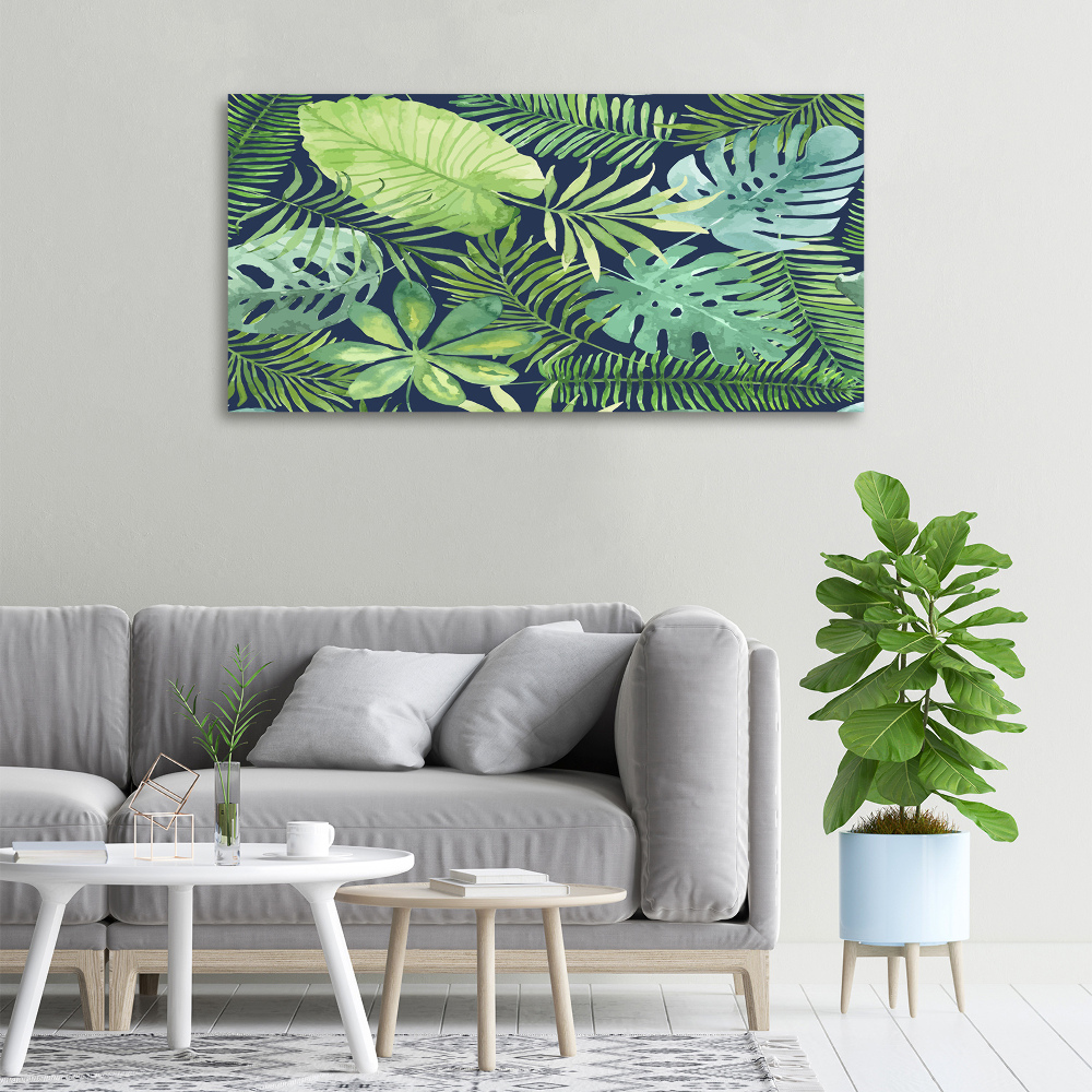 Canvas wall art Tropical leaves