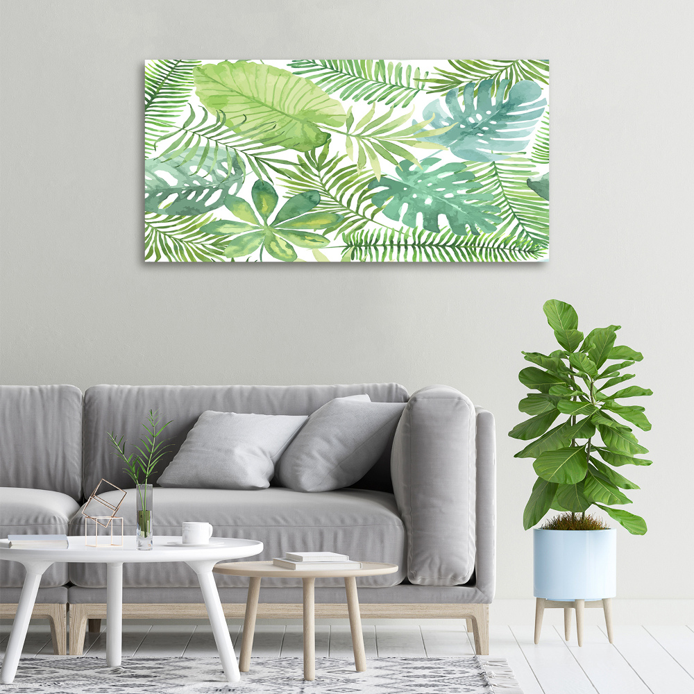 Canvas wall art Tropical leaves