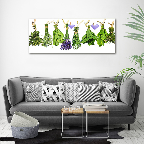 Canvas wall art Herbs on a string