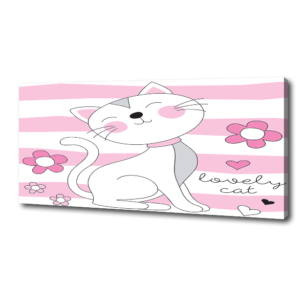 Canvas wall art White cat