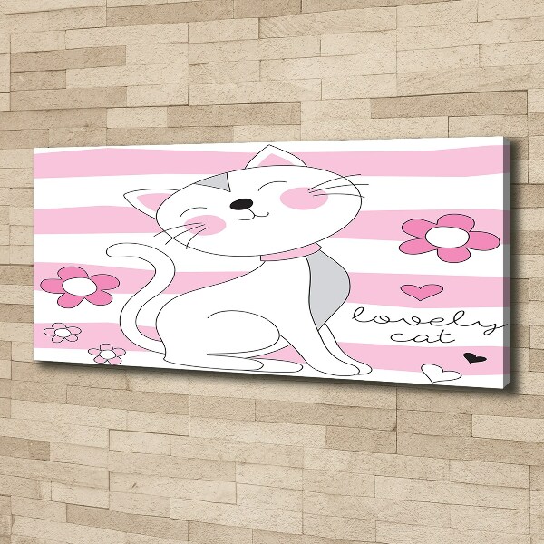 Canvas wall art White cat