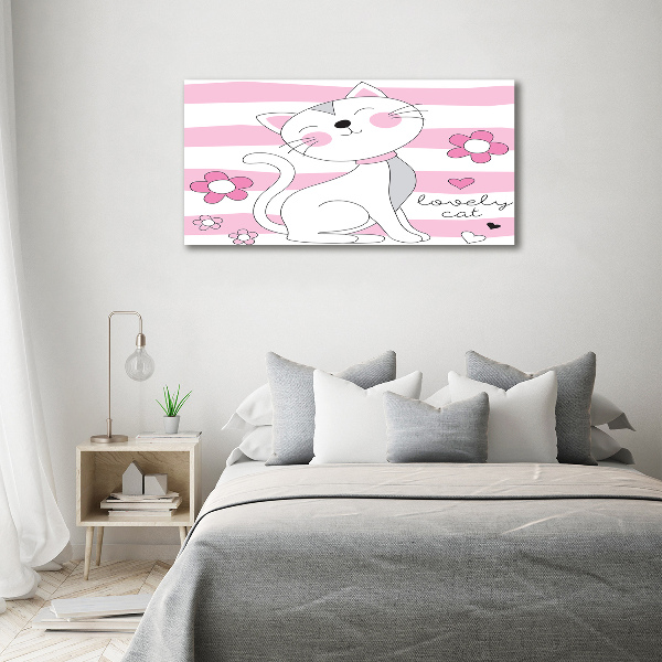 Canvas wall art White cat