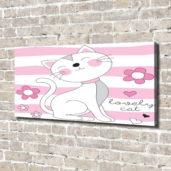 Canvas wall art White cat