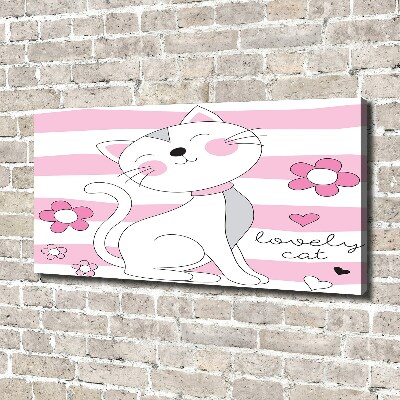 Canvas wall art White cat