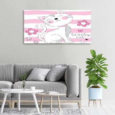 Canvas wall art White cat