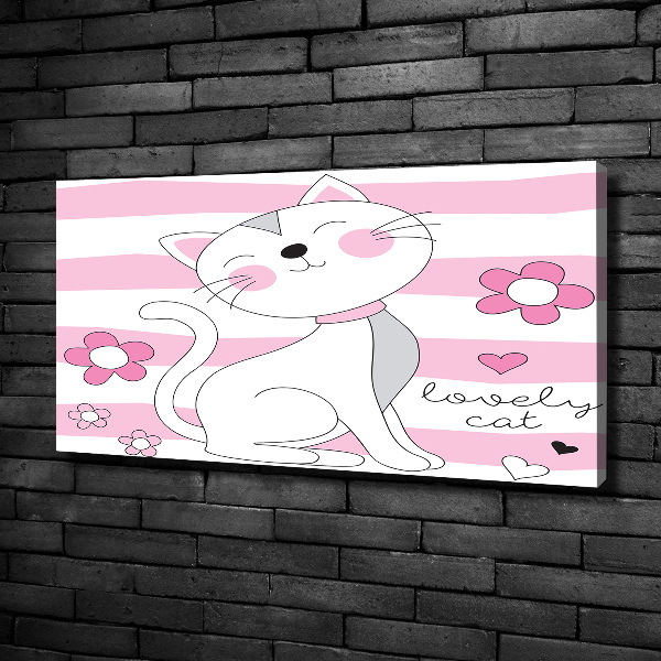 Canvas wall art White cat